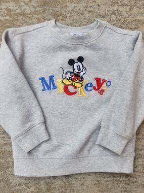 Disney Mickey & Co Kids' Mickey Mouse Multicolor Embroidered Gray Sweatshirt, 4
